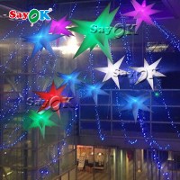 Inflatable LED Lighting Hanging Star Inflatable illuminated Party Decoration Star Cheap Inflatable Air Star Balloon