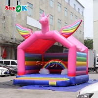 Wholesale Pink PVC Unicorn Kids Inflatable Bouncy House Children Inflatable Bouncer Castle For Sale