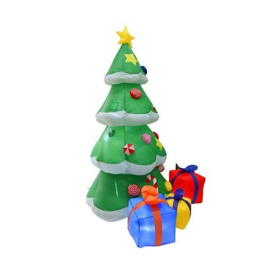 Inflatable Candy Christmas Tree With LED Lights Inflatable Decoration Gift 2.1m