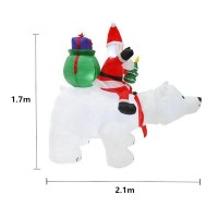 Inflatable Santa Claus Rides On The White Bear Christmas Decoration LED Light