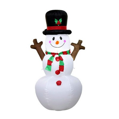 1.6m Christmas Inflatable Snowman Colorful LED Lights Outdoor Decoration For Sale